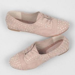tan sparkle rhinestone lace up modcloth flats